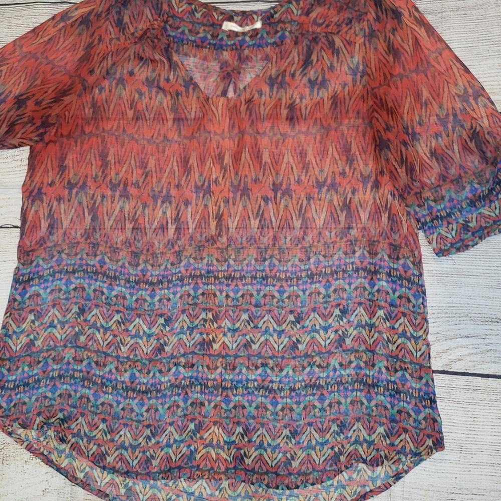 Skies are blue multicolor blouse size medium